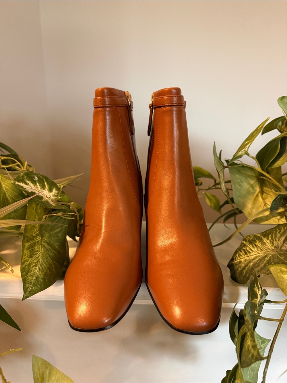Brand New!!!🔥🔥🔥🔥Franco Sarto Cognac Leather Ankle Booties Size 8